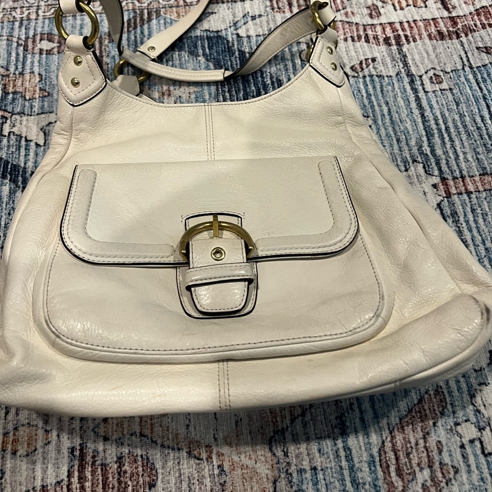 Leather Coach handbag (off white)